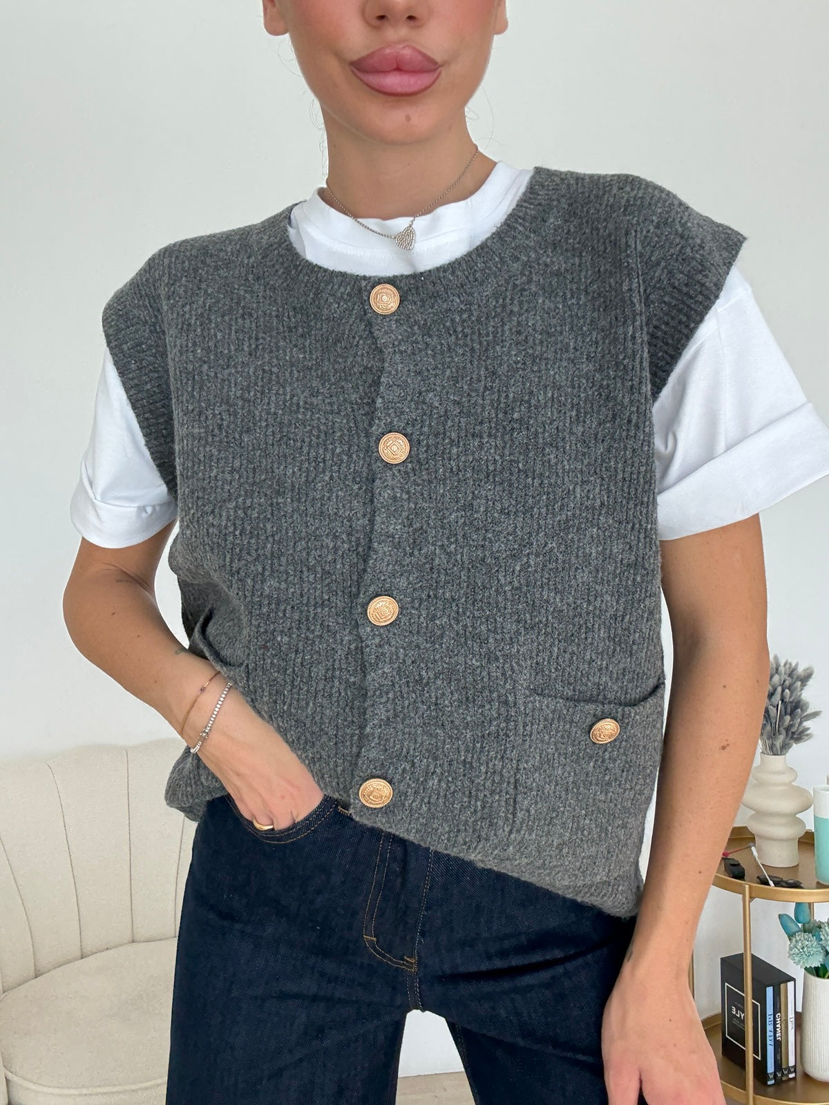 AN65667-GILET PARIS GREY