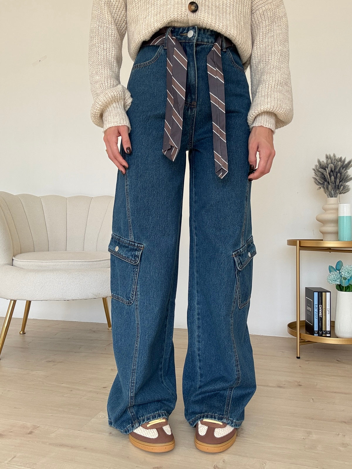 S22090-JEANS+CRAVATTA DENIM