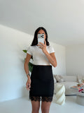 MINI GONNA BORDO IN PIZZO NERA