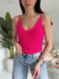 TOP IN FILO FUCSIA
