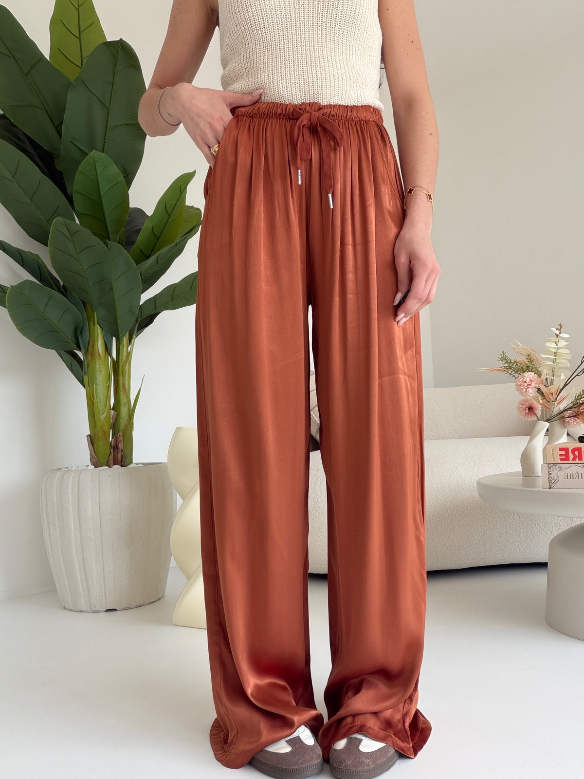 PANTALONE SATIN COCCIO