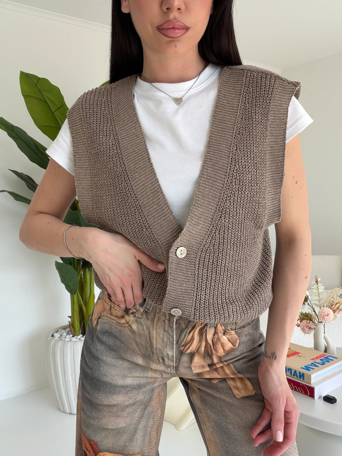 GILET ROSALIA TAUPE