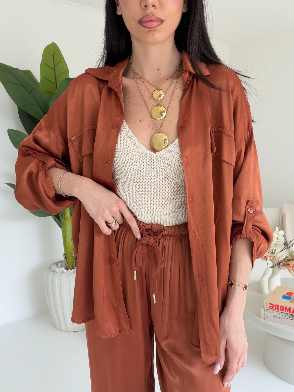 CAMICIA SATIN COCCIO
