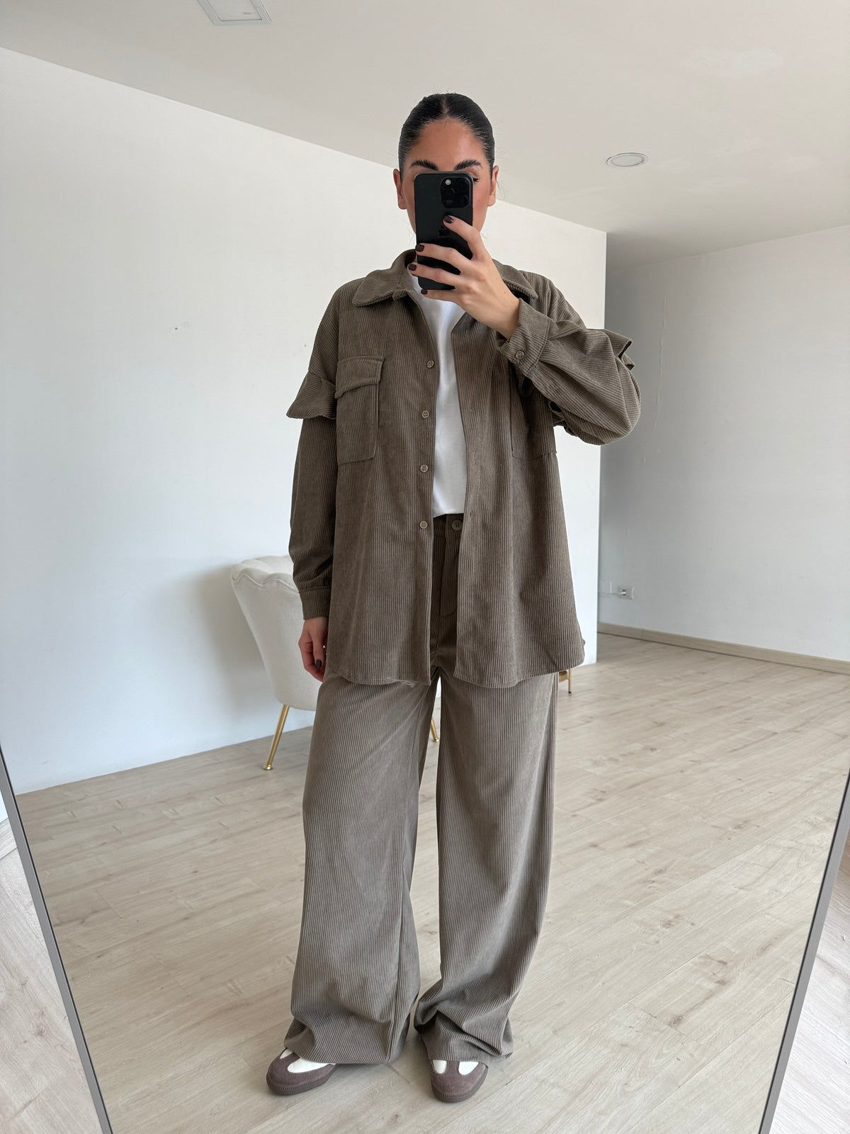COORDINATO VELLUTO TAUPE