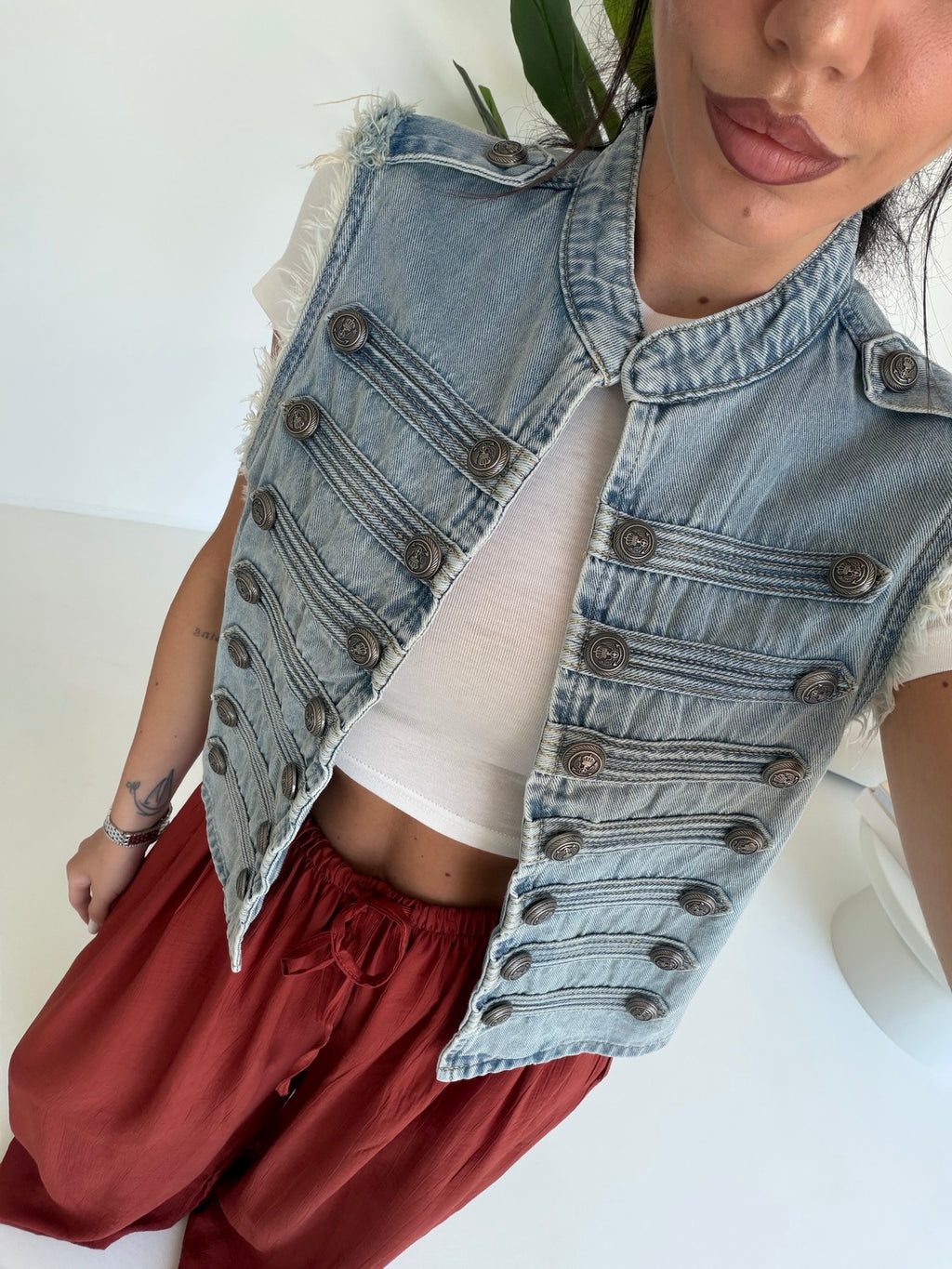 2808-GILET DENIM