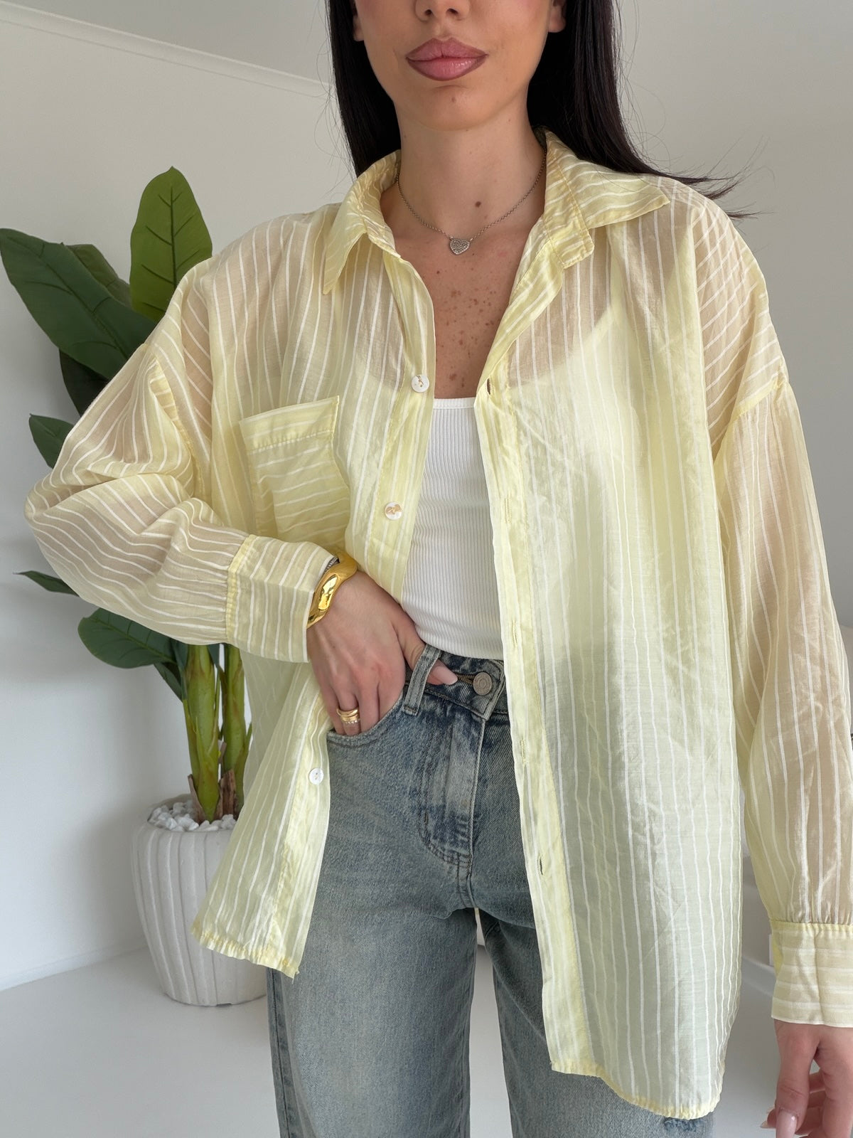 25135-CAMICIA LIGNES YELLOW