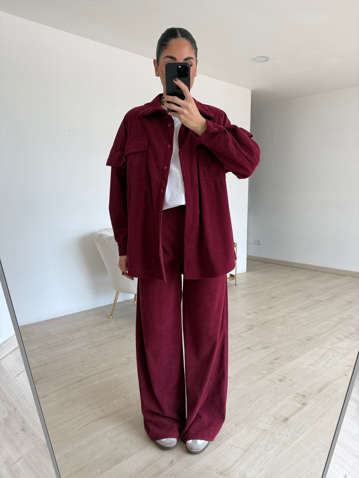 COORDINATO VELLUTO BORDEAUX