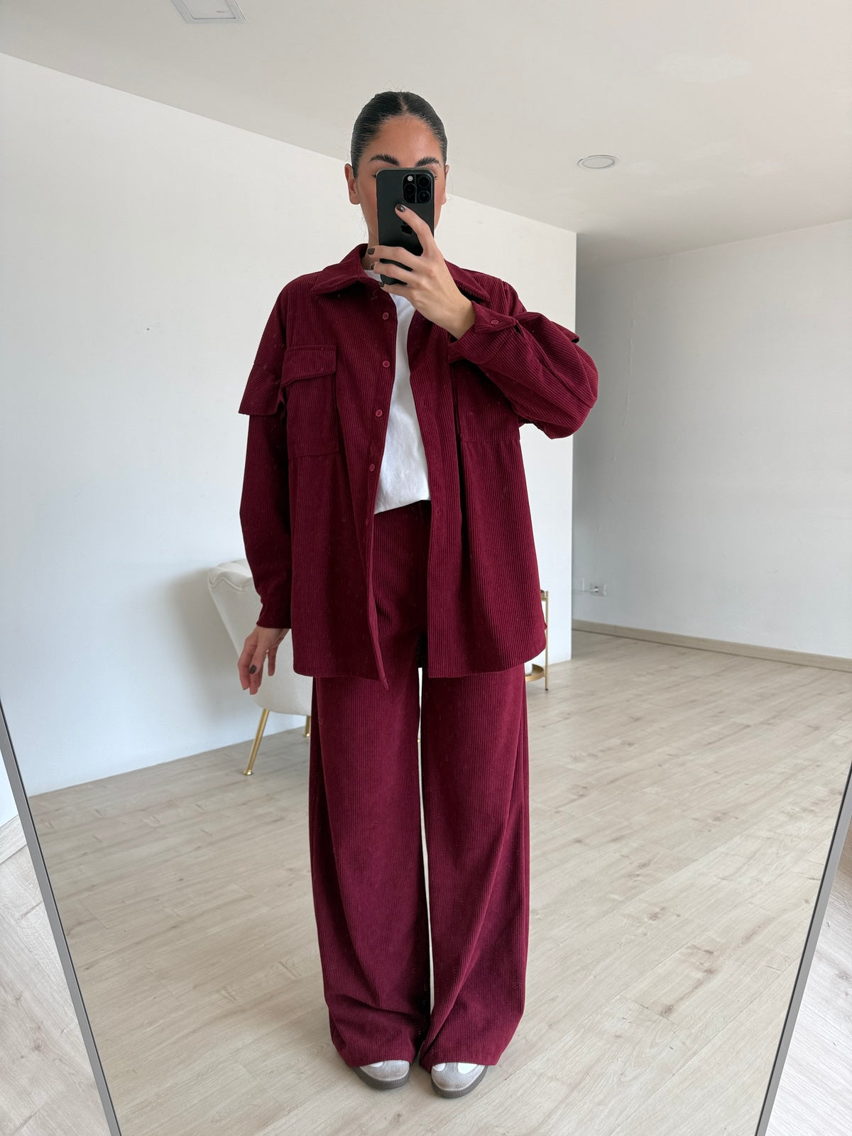 COORDINATO VELLUTO BORDEAUX