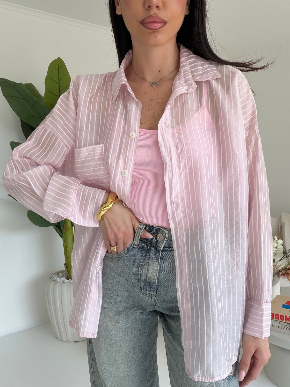 25135-CAMICIA LIGNES PINK