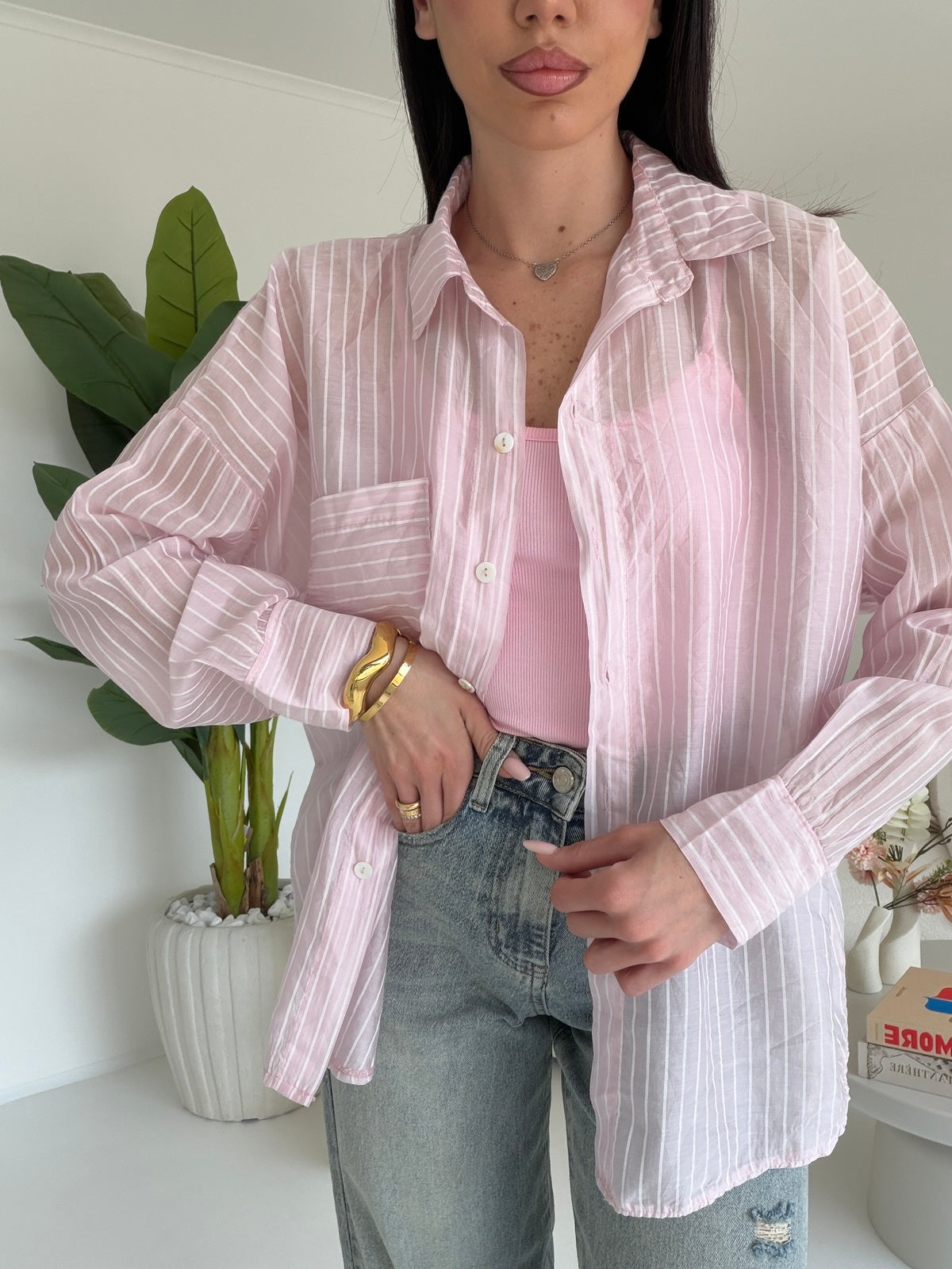 25135-CAMICIA LIGNES PINK