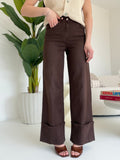 H3921-JEANS PIEGONE CHOCO