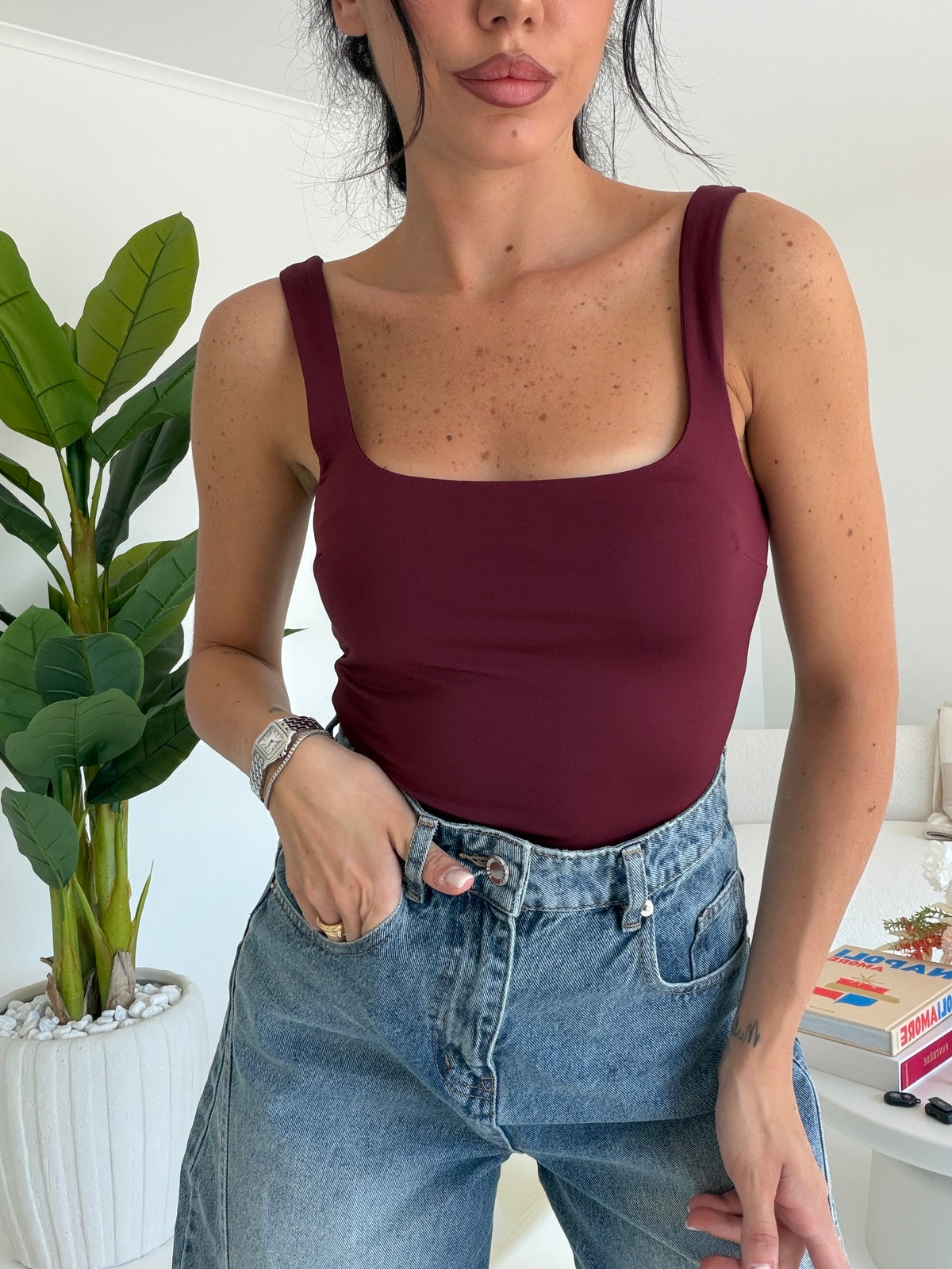 12625-BODY SCOLLO QUADRATO BORDEAUX