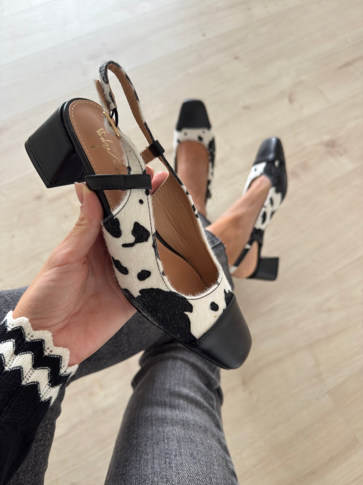 LUDO-SLINGBACK COW NERE