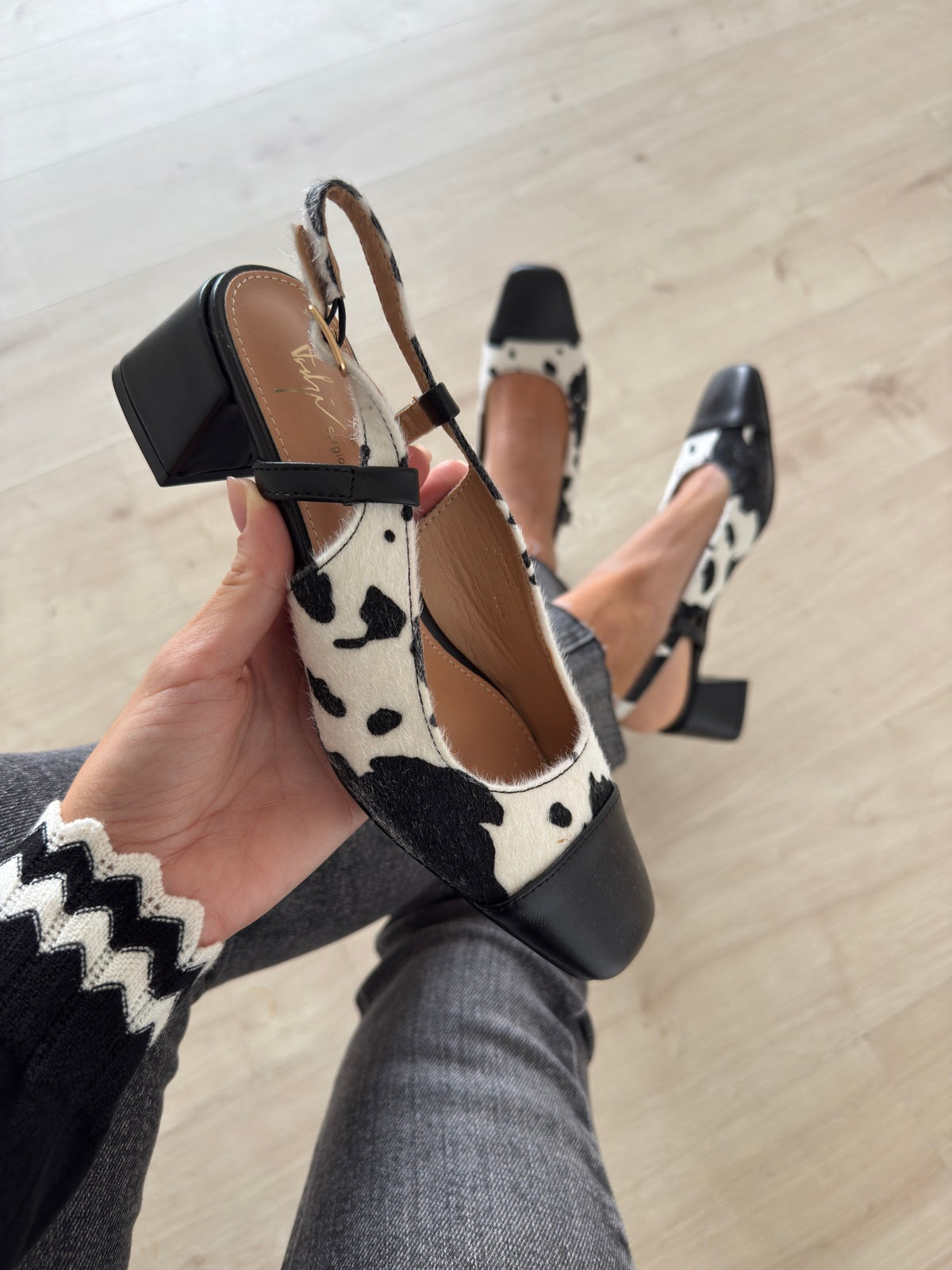 LUDO-SLINGBACK COW NERE