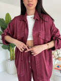 CAMICIA SATIN BORDEAUX