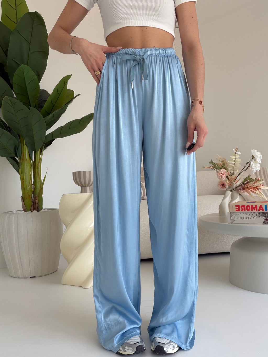 PANTALONE SATIN SKY