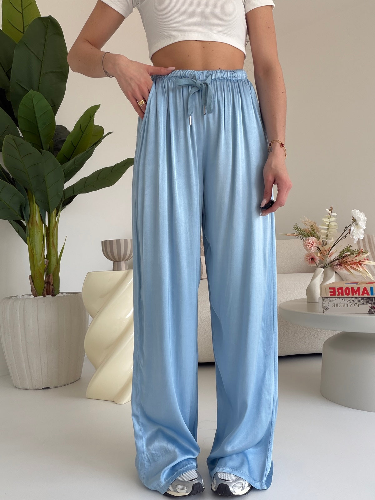 PANTALONE SATIN SKY