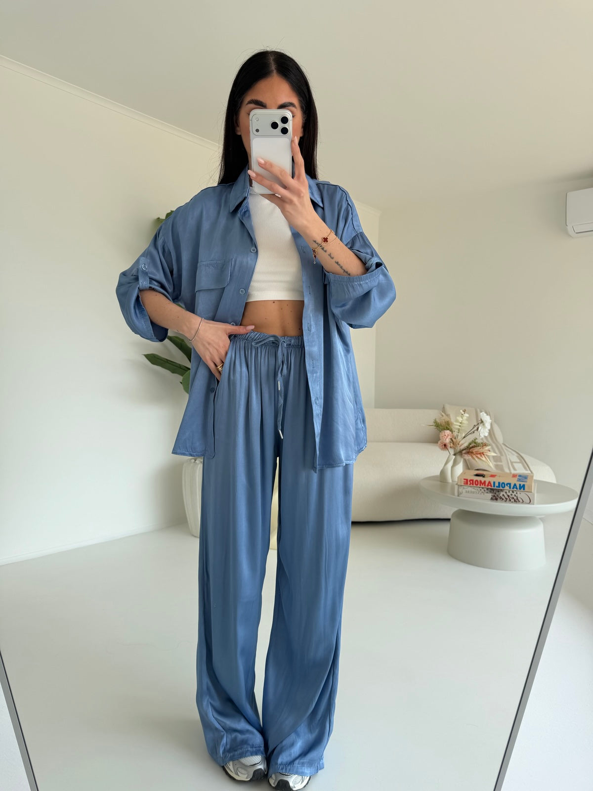 PANTALONE SATIN POLVERE