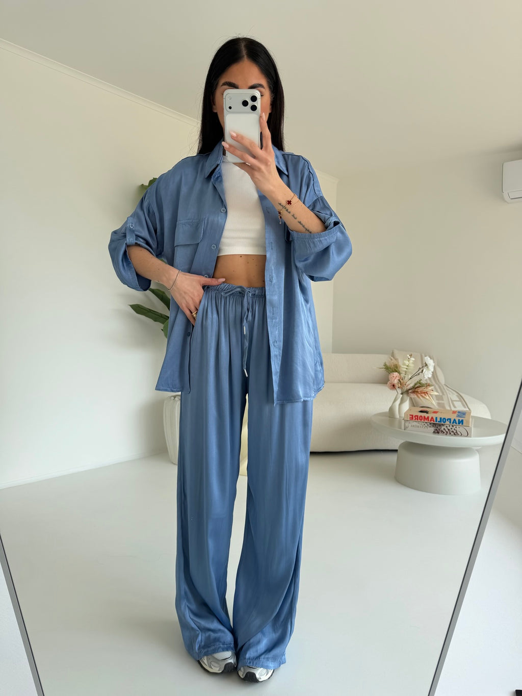 PANTALONE SATIN POLVERE