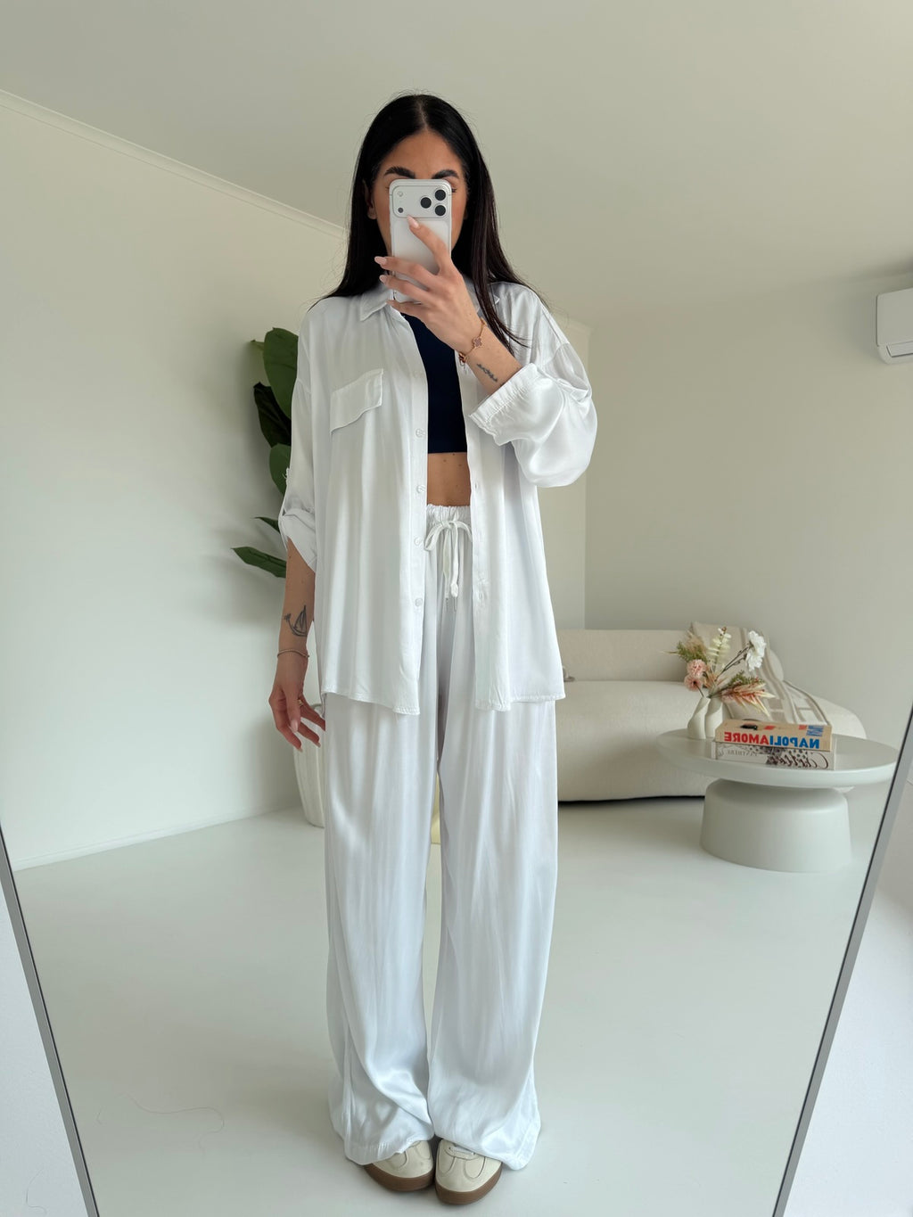 PANTALONE SATIN MILK