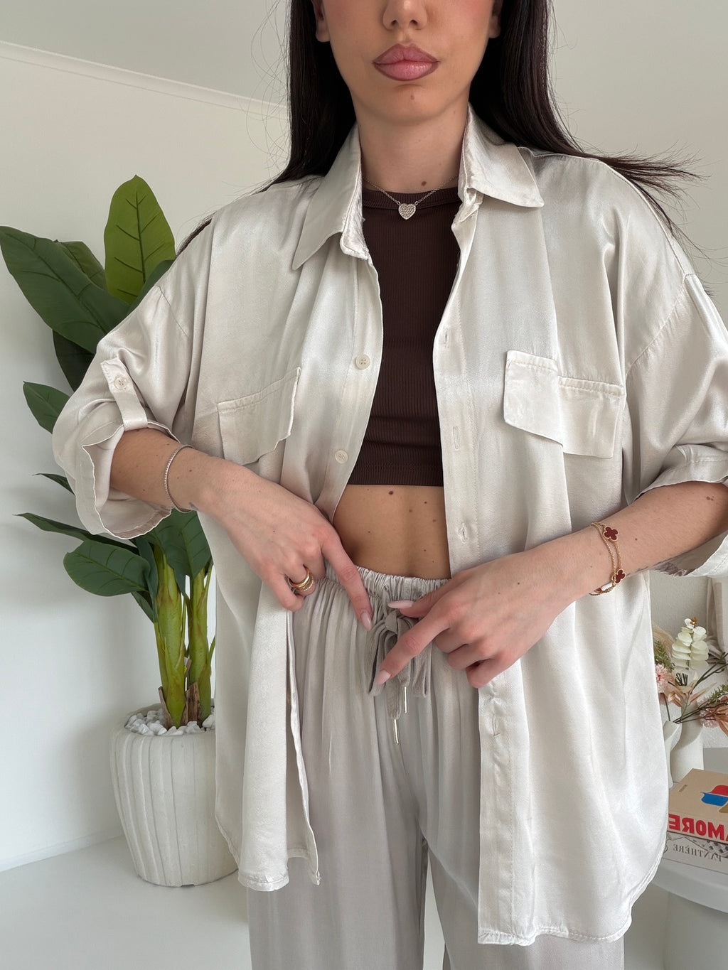 CAMICIA SATIN CHAMPAGNE