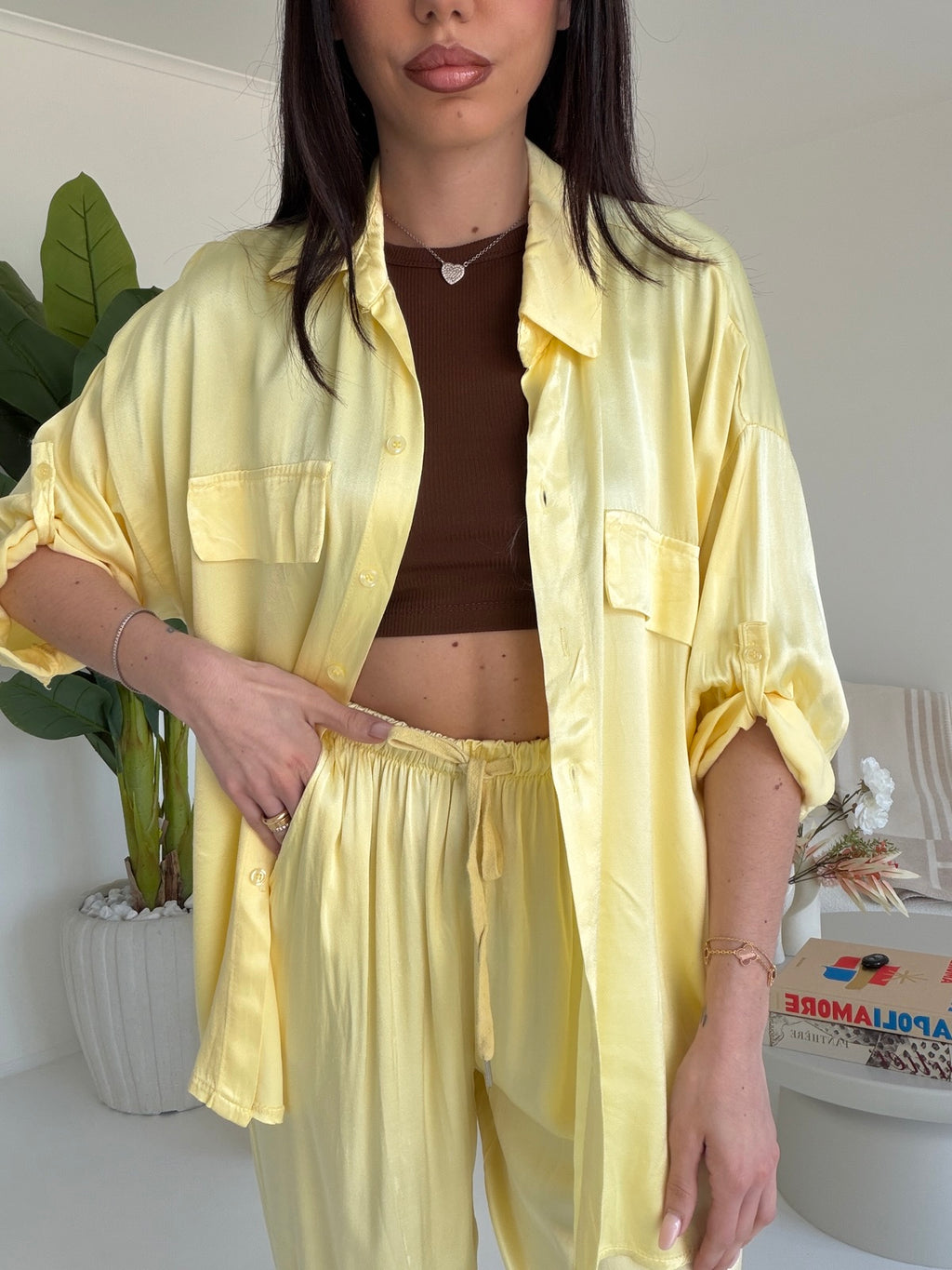 CAMICIA SATIN YELLOW