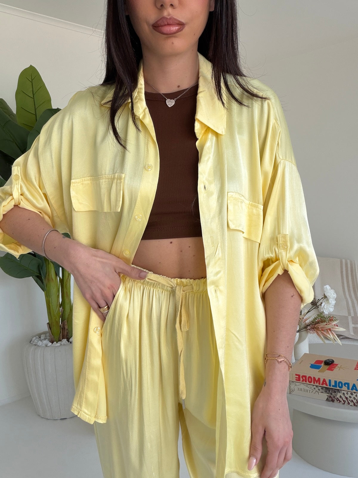 CAMICIA SATIN YELLOW