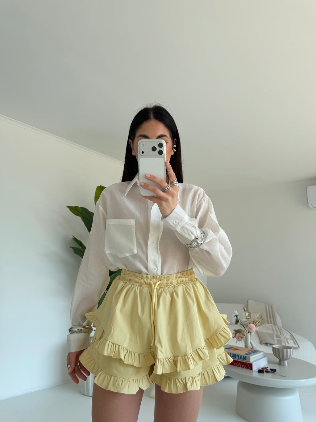 8213-MINI GONNA-SHORT BALZE YELLOW