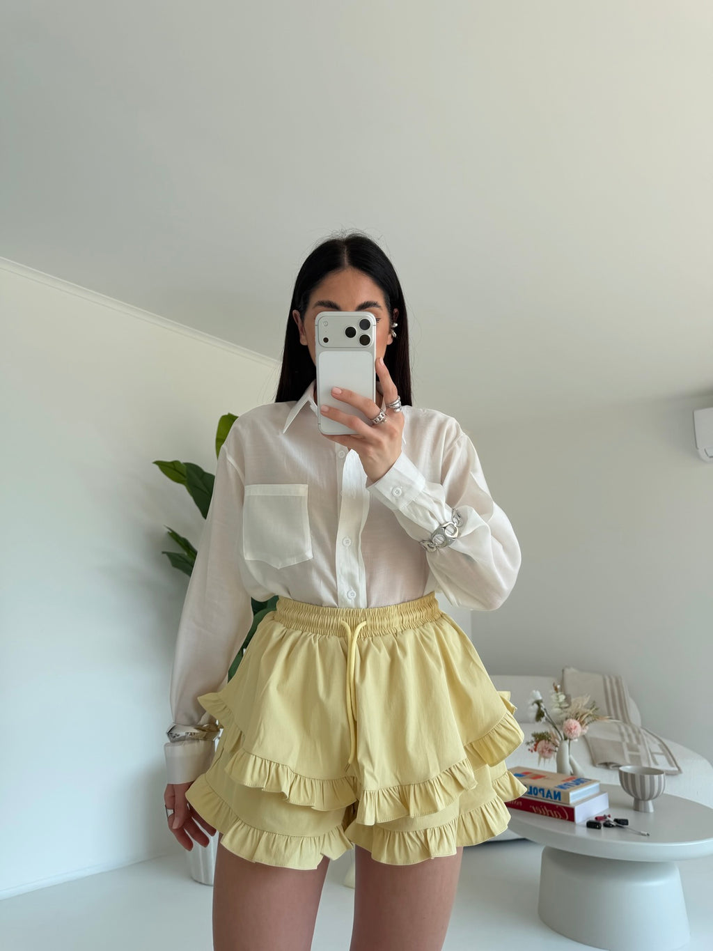 8213-MINI GONNA-SHORT BALZE YELLOW