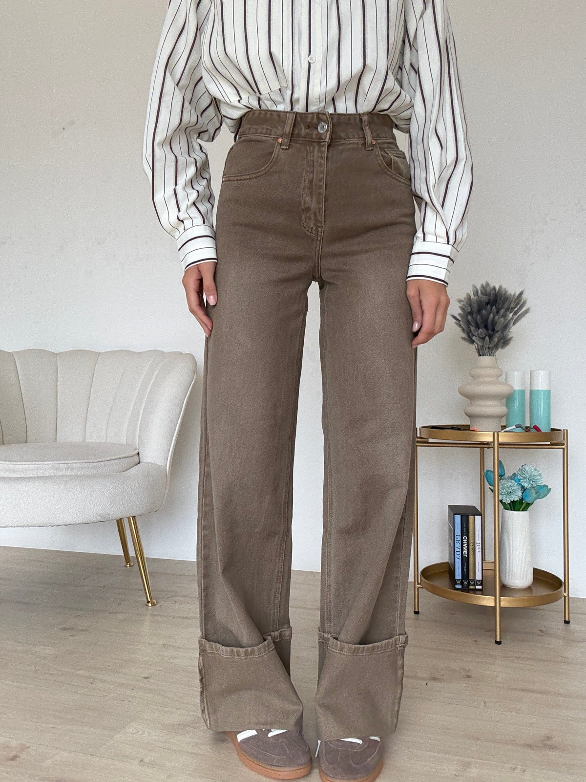 H3921-1-JEANS PIEGONE TAUPE