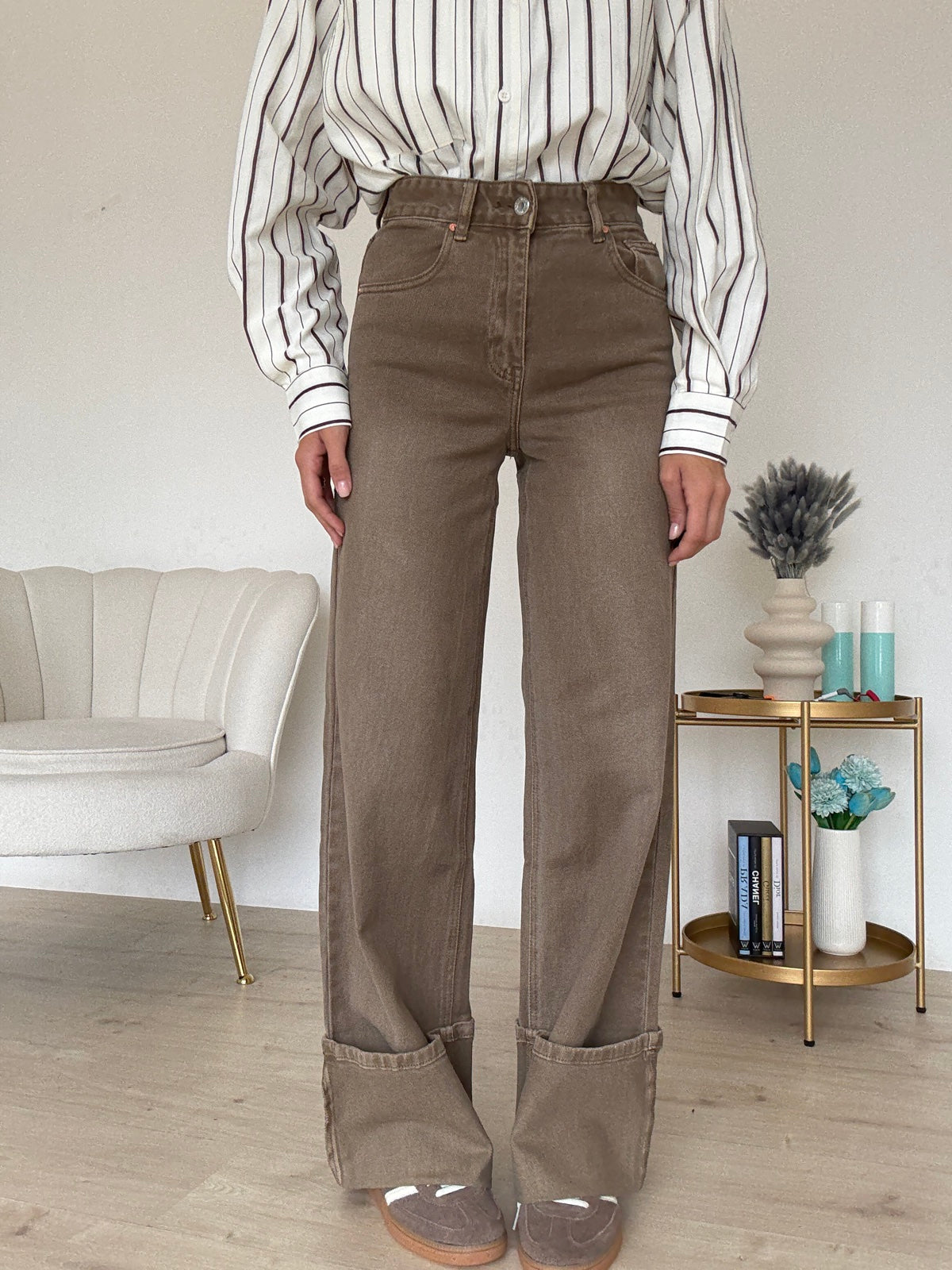 H3921-1-JEANS PIEGONE TAUPE