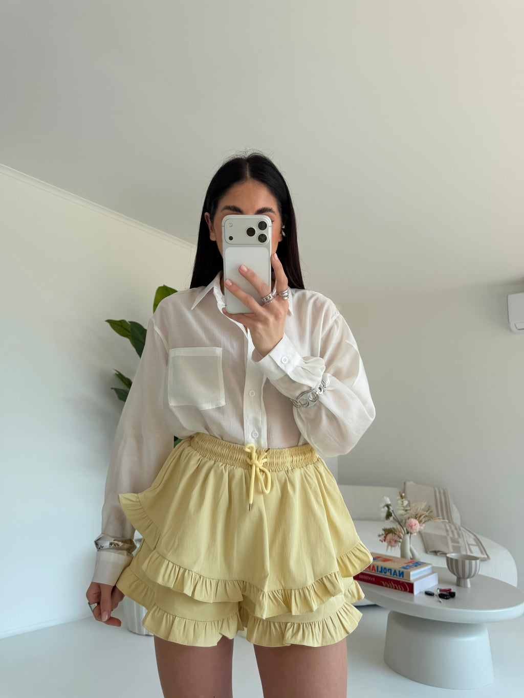 8213-MINI GONNA-SHORT BALZE YELLOW