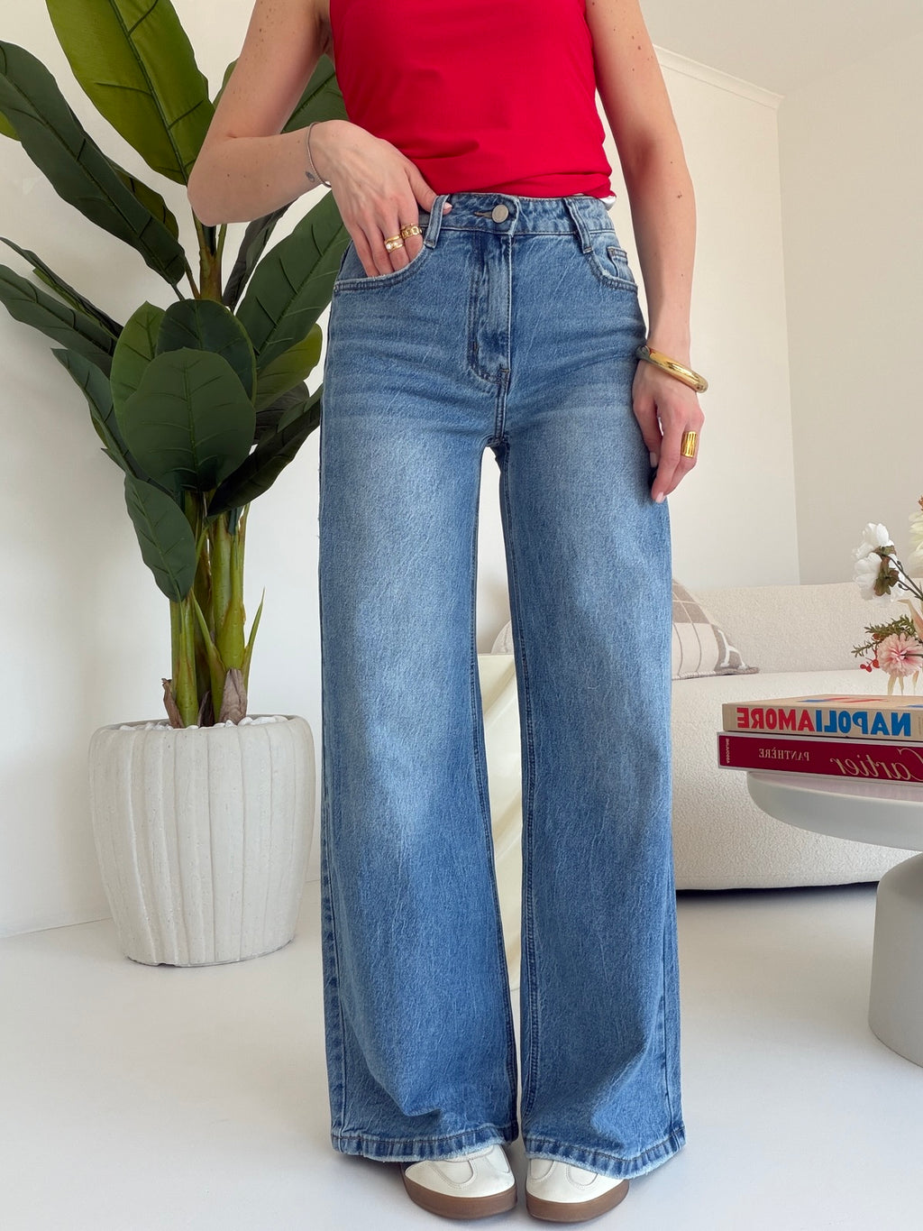 Y7002-JEANS PALAZZO RORI