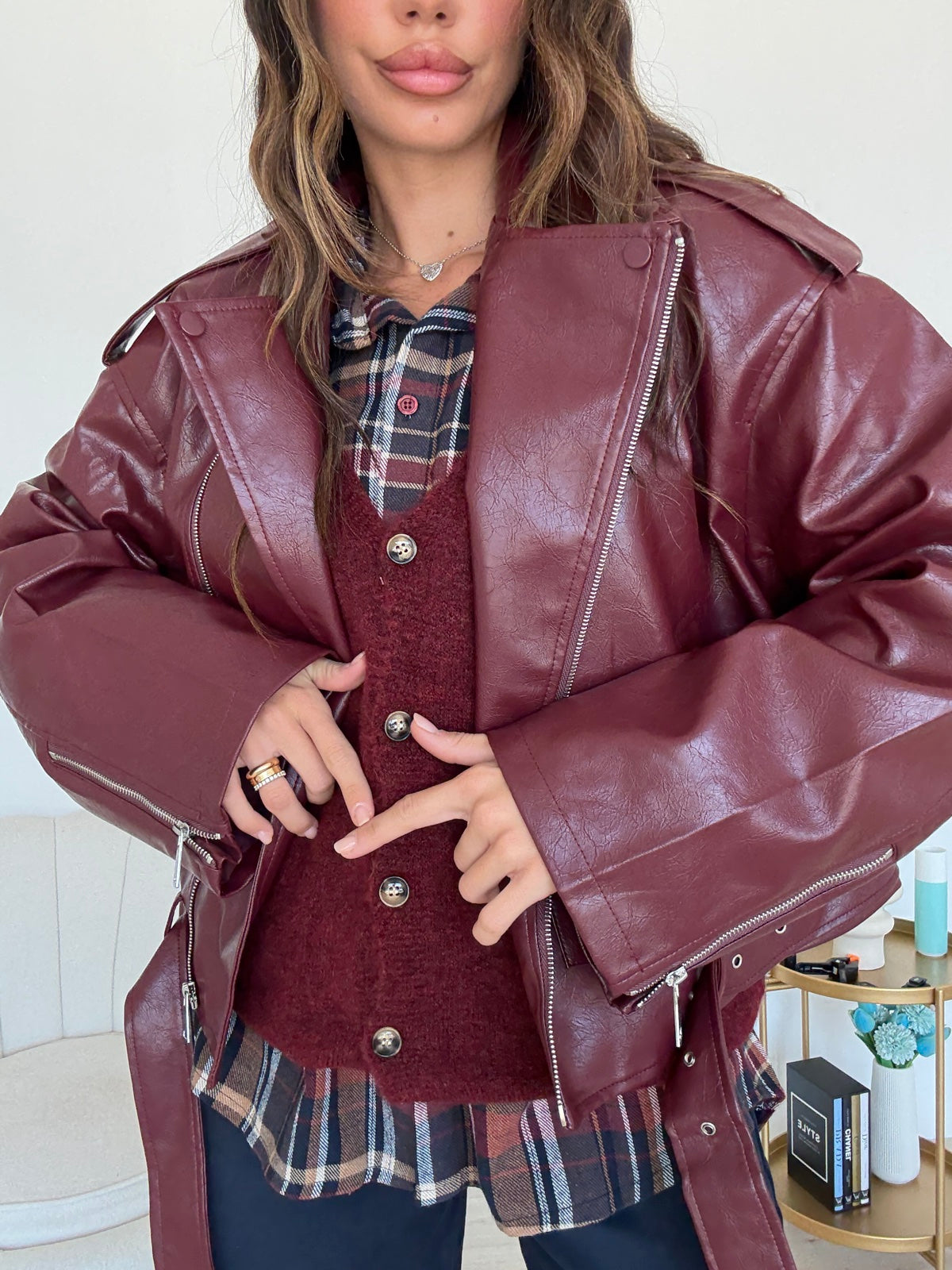 PU10366-BIKER EMPIRE BORDEAUX