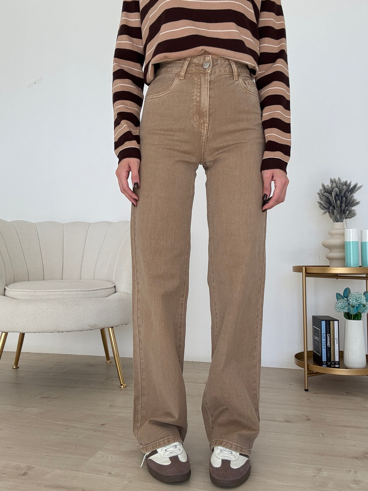 D5707-23-JEANS GAMBA DRITTA BISCOTTO
