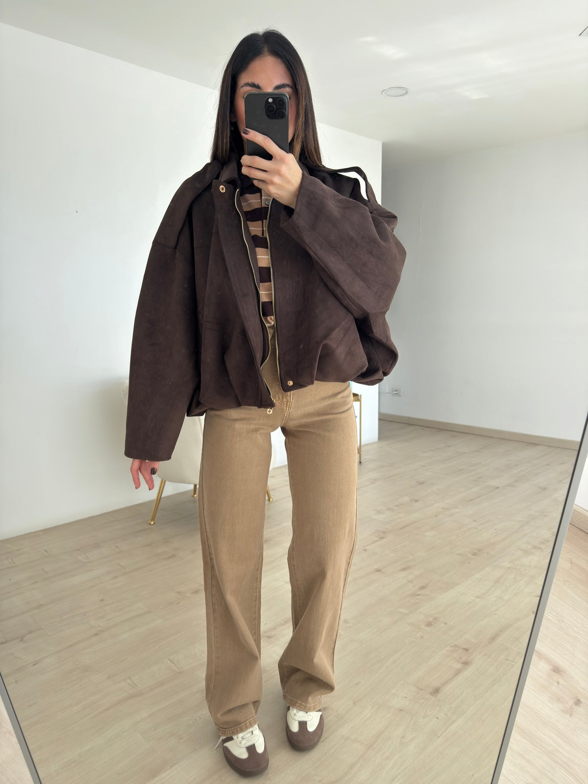 DD78A-BOMBER SUEDE ESPRESSO