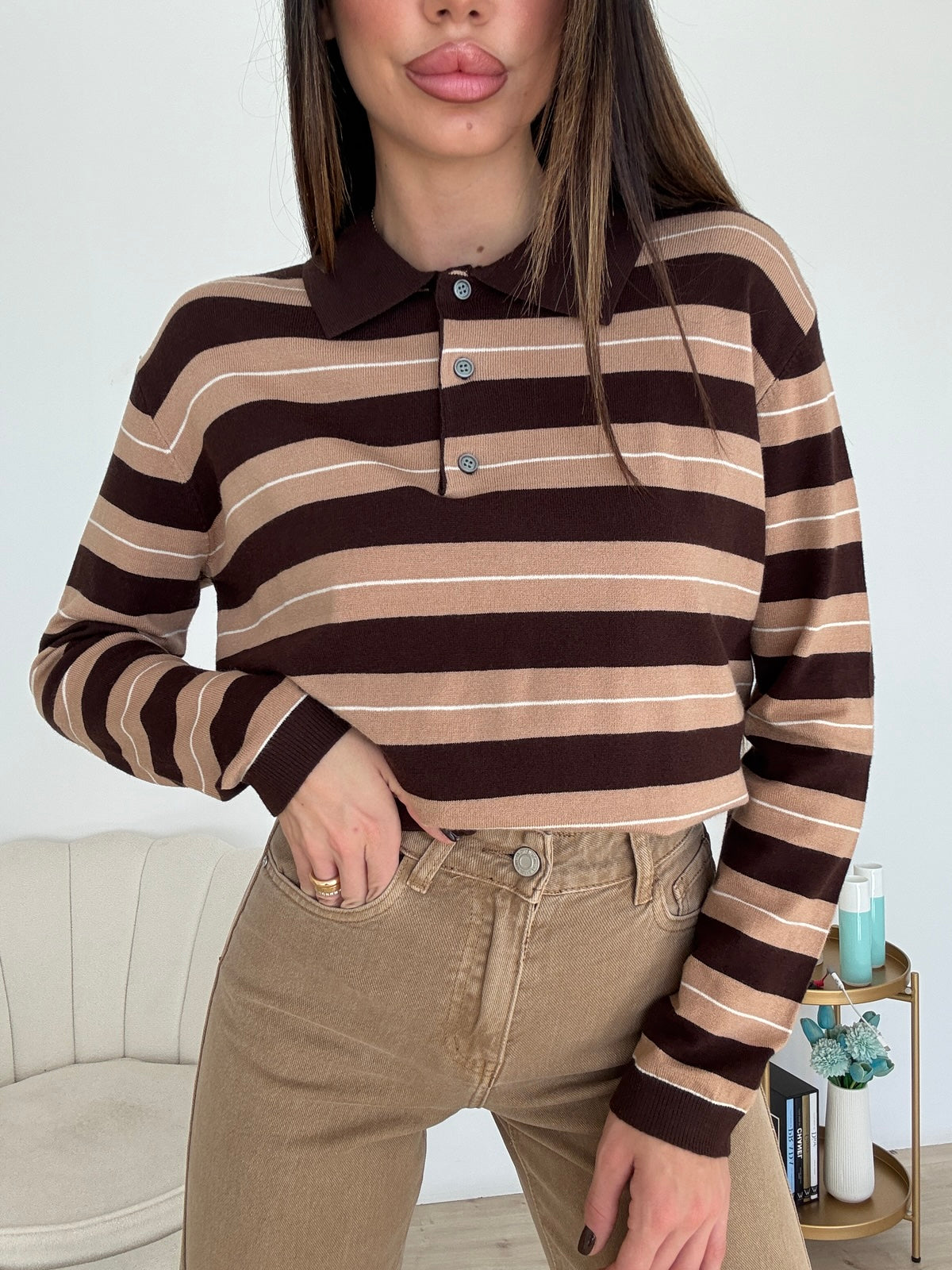 YHC7196-POLO PARISIENNE CHOCO