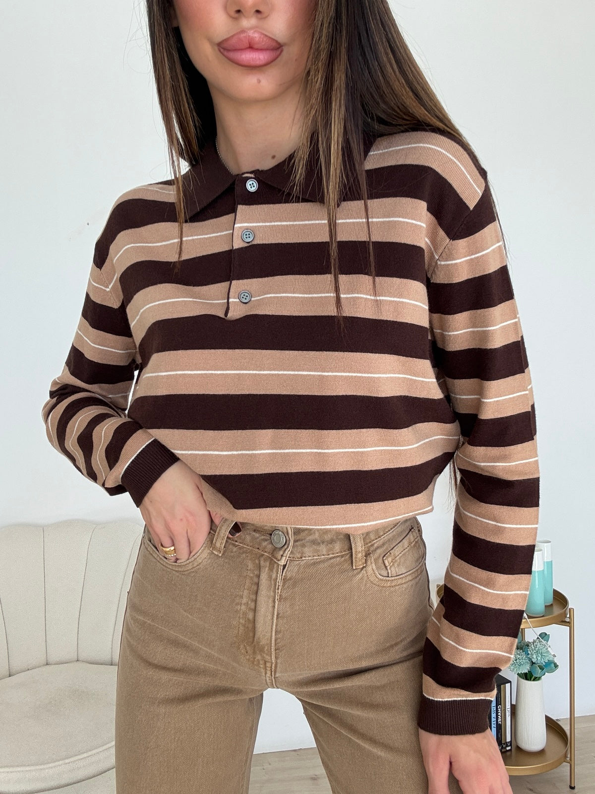 YHC7196-POLO PARISIENNE CHOCO