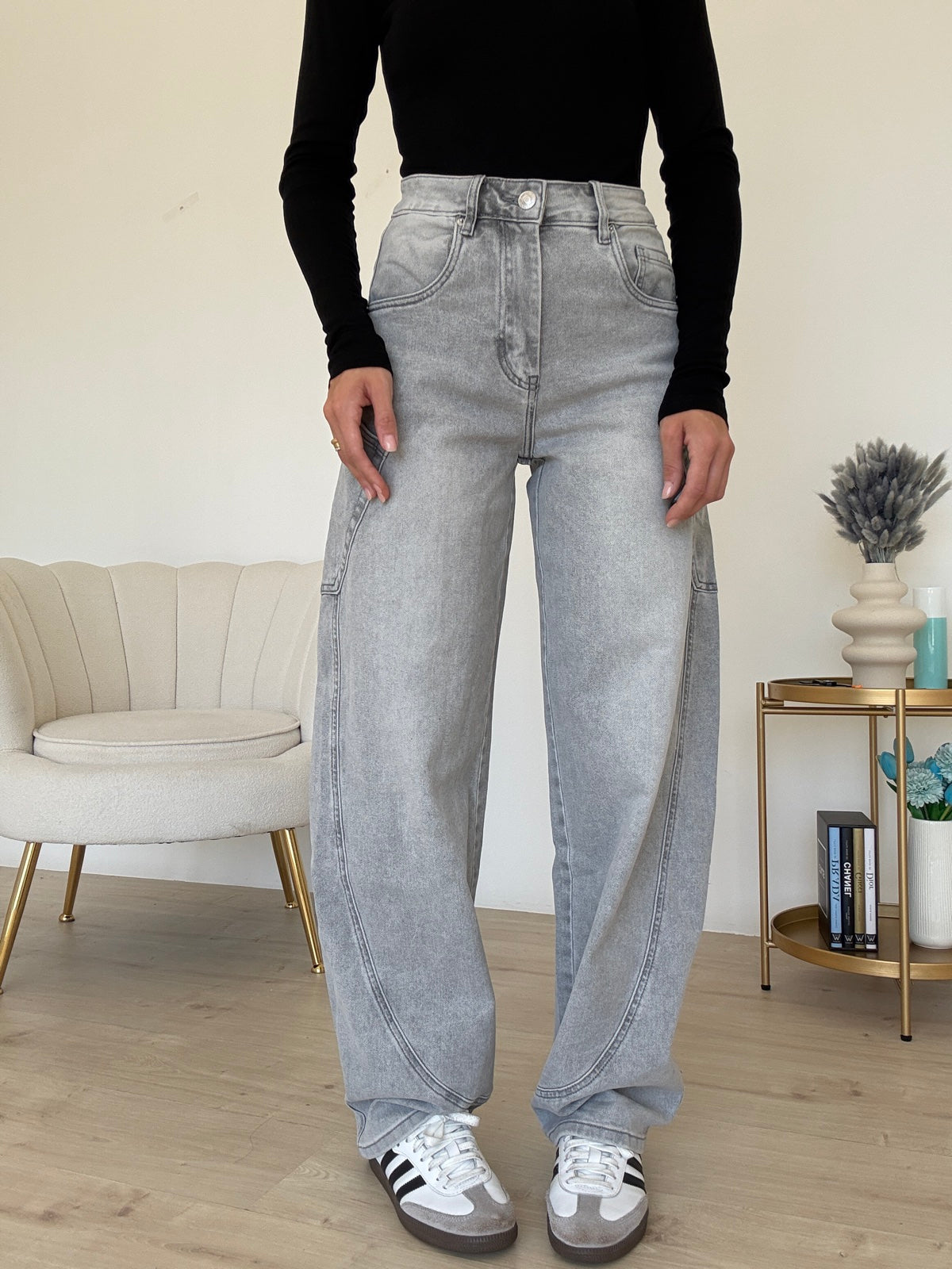 8761-JEANS SLOUCHY GREY