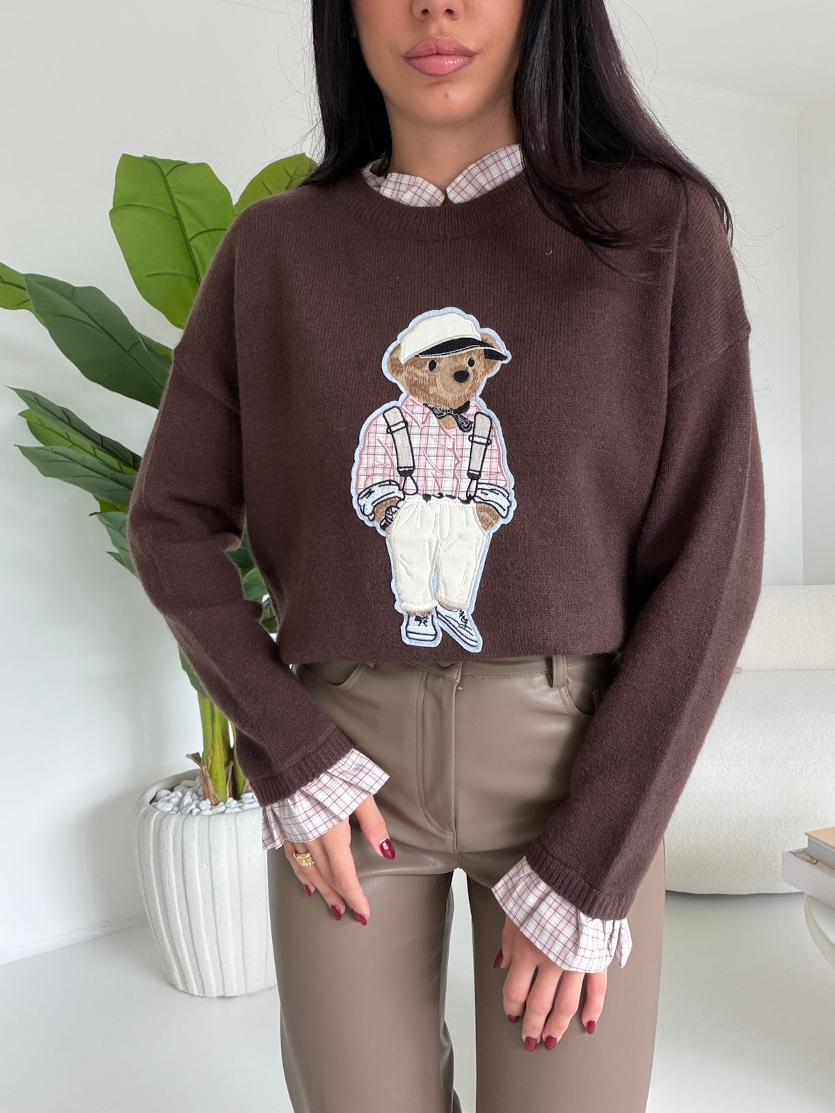 HY69822-PULL TEDDY CHOCO