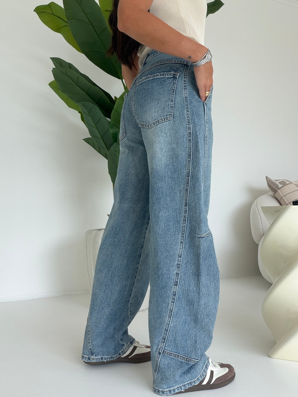 A5054-JEANS SLOUCHY CUCITURE