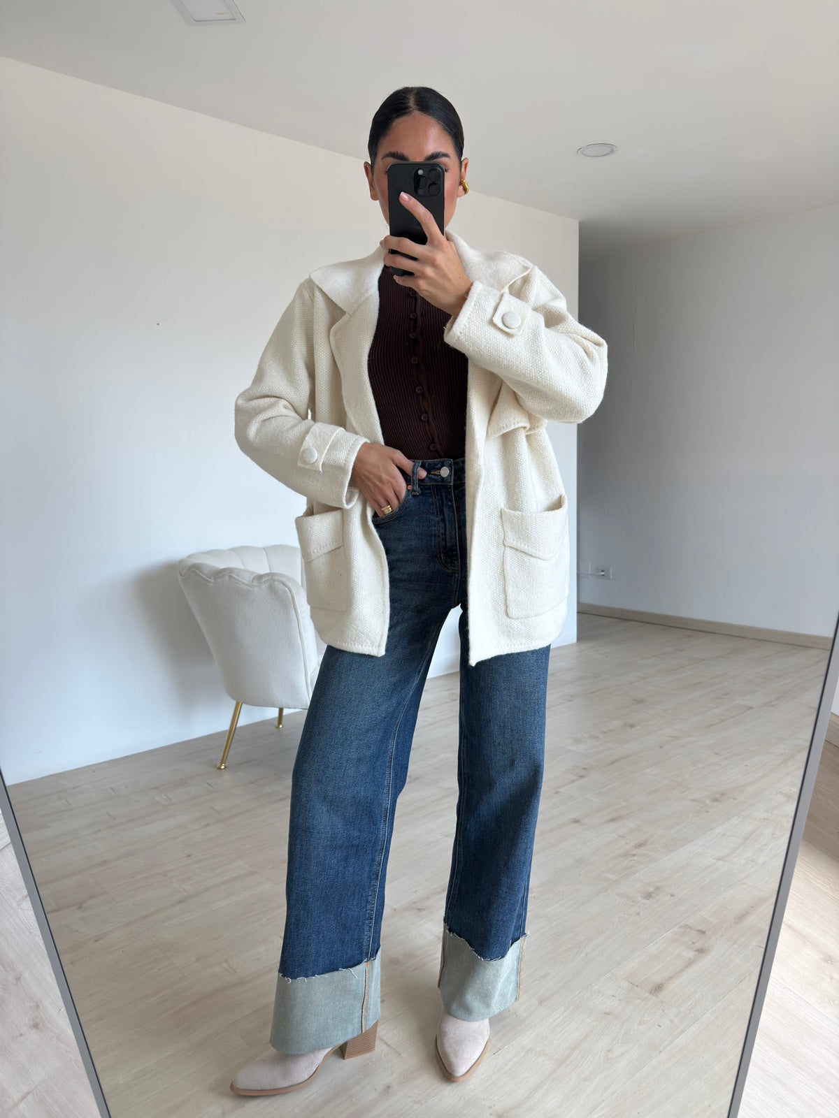 AN64821-MAXI CARDIGAN CHARLOTTE BURRO