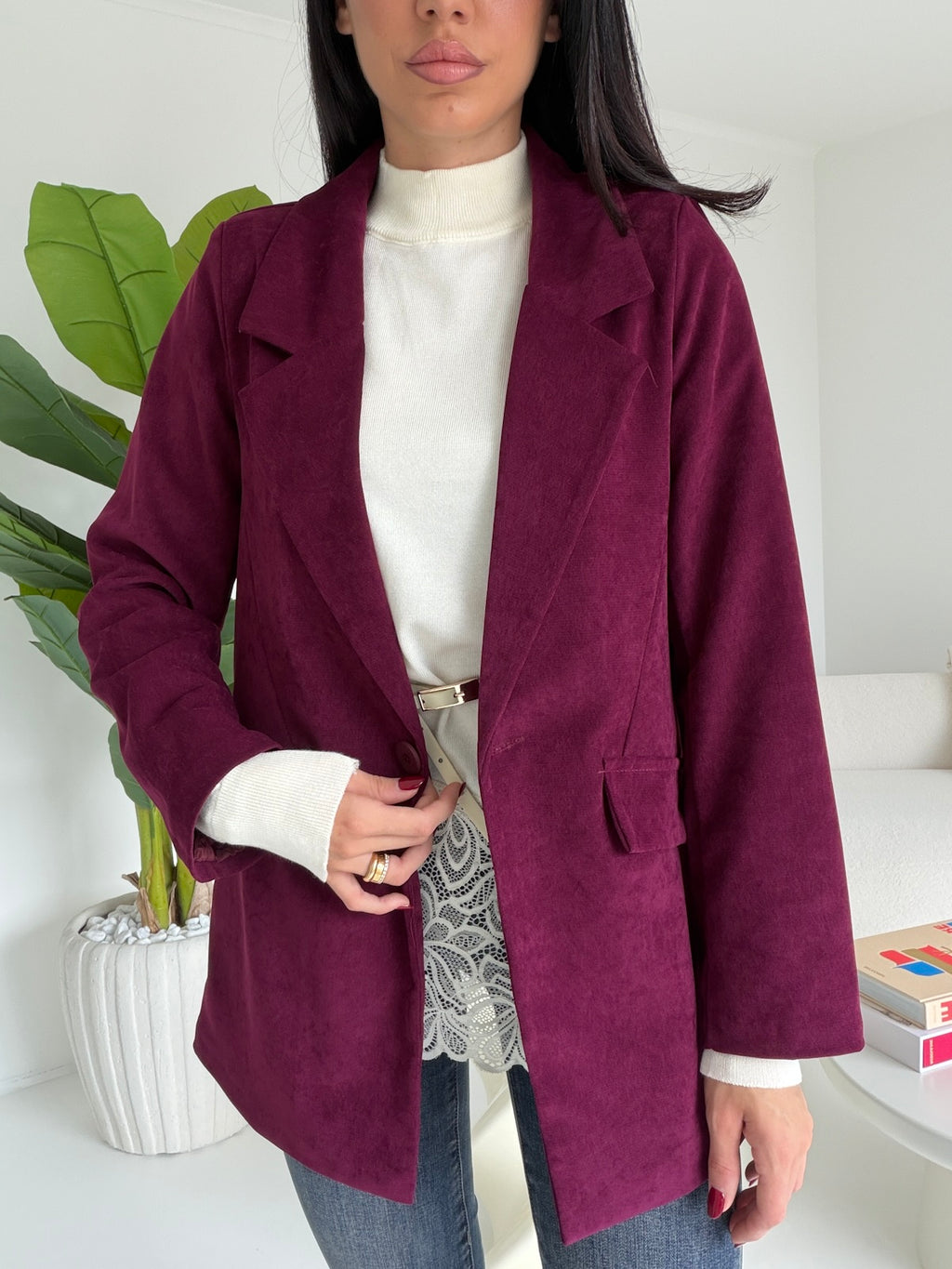 BLAZER VELVET WINE