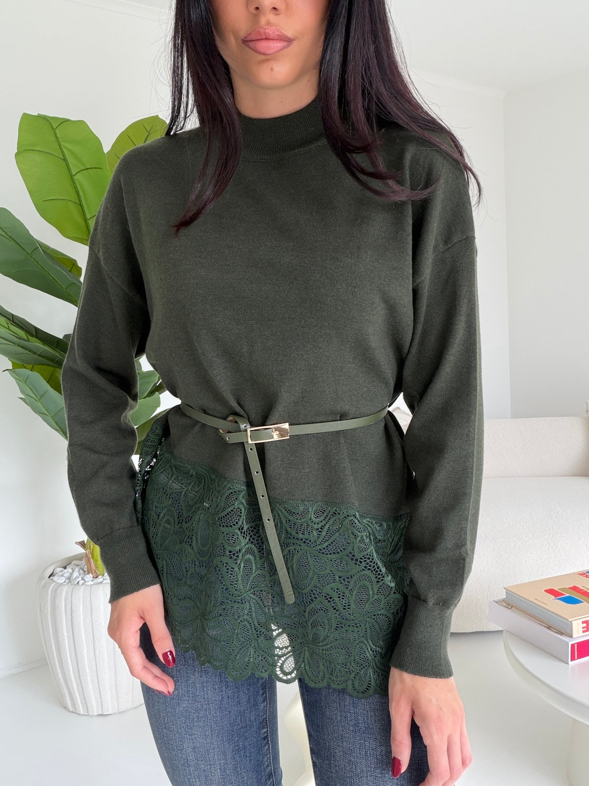HW69412-PULL+CINTURA VERDE