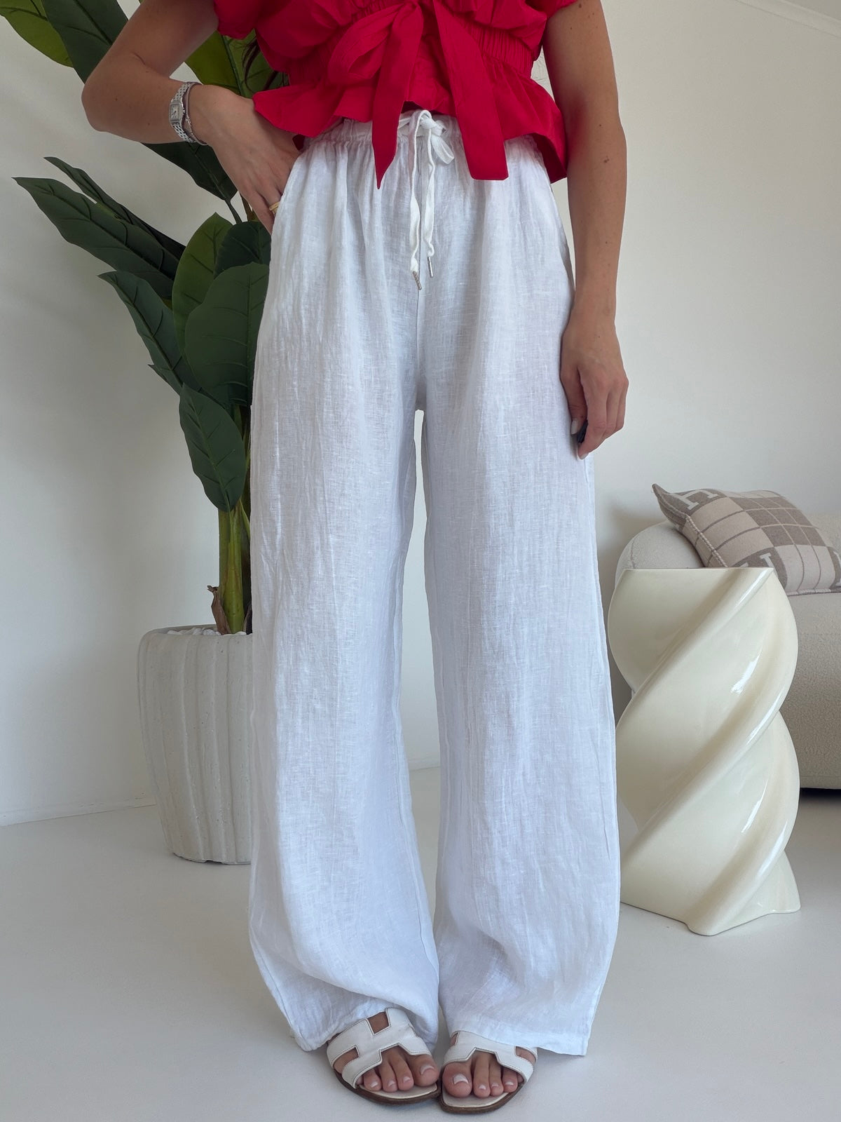 PANTALONE 100%LINO MILK