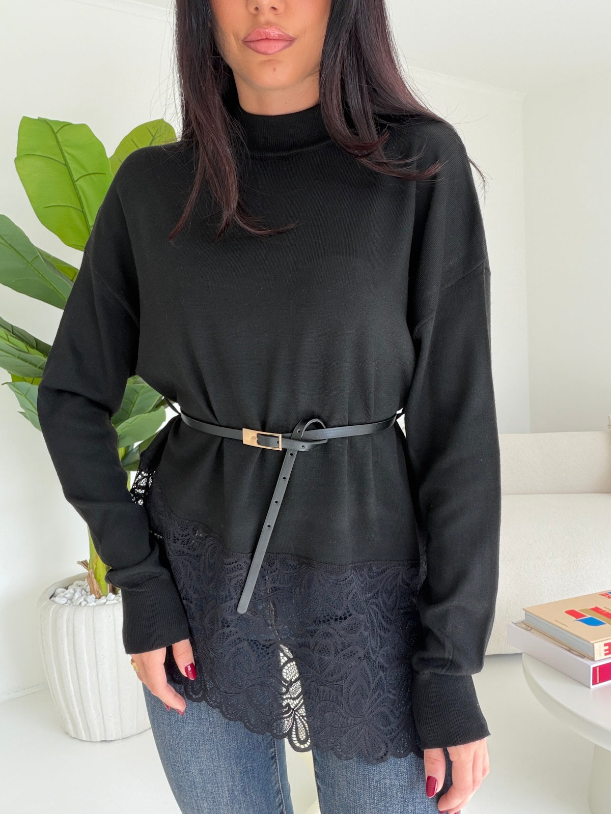HW69412-PULL+CINTURA NERO