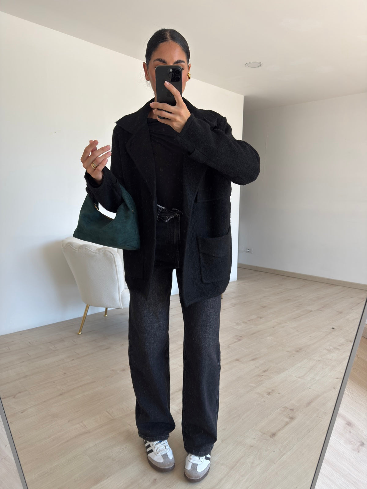 8965-JEANS SLOUCHY RISVOLTO NERO