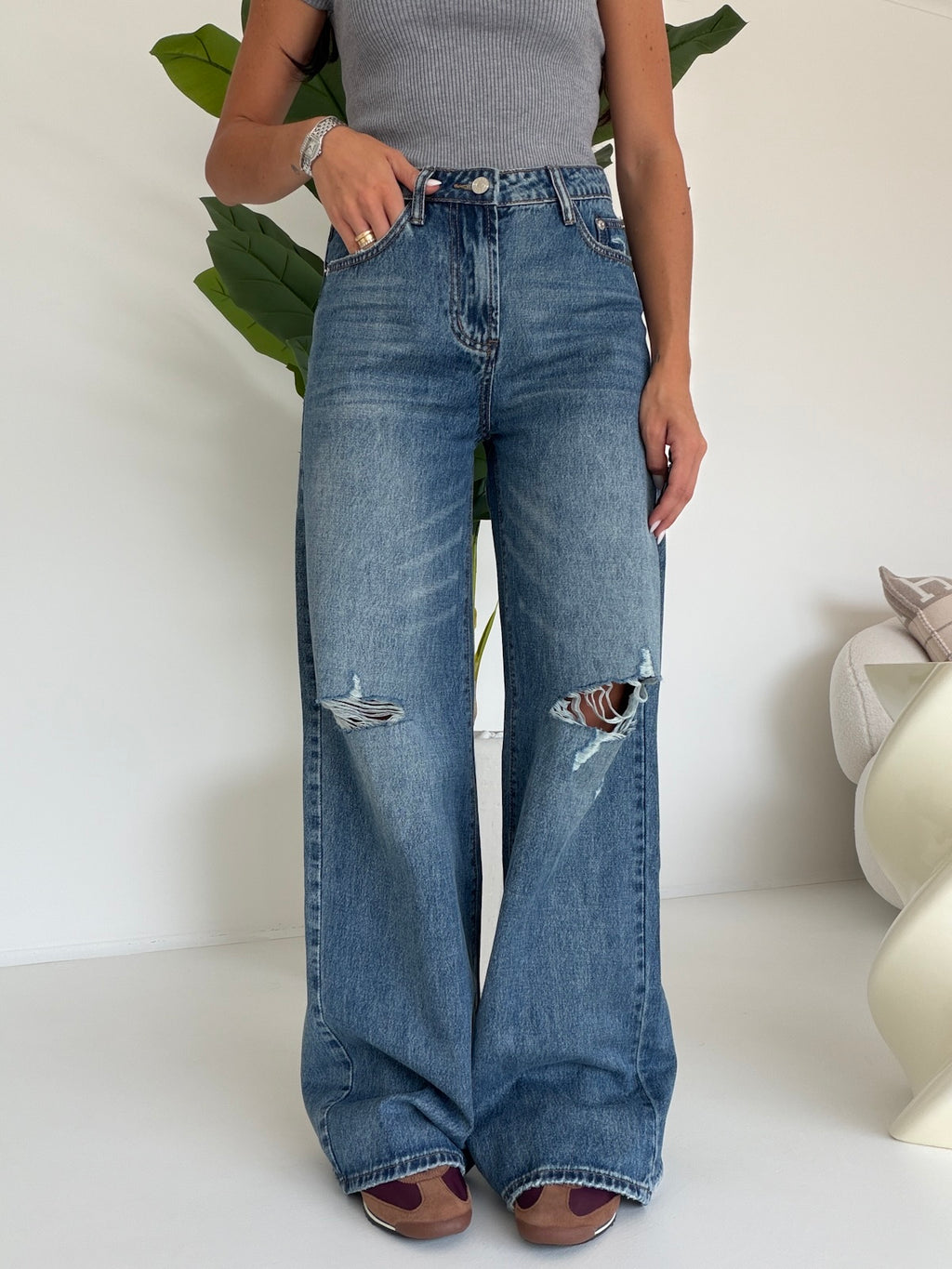 S22572-JEANS PALAZZO RIPPED