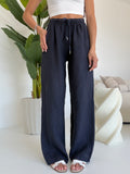 PANTALONE 100%LINO NAVY