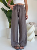 PANTALONE 100%LINO TAUPE